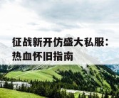 征战新开仿盛大私服：热血怀旧指南