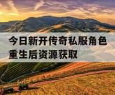 今日新开传奇私服角色重生后资源获取