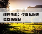 纯粹热血：传奇私服无英雄版探秘