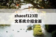 zhaosf123符文系统介绍全面
