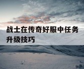 战士在传奇好服中任务升级技巧
