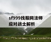 sf999找服网法师应对战士解析
