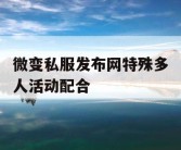 微变私服发布网特殊多人活动配合