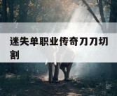迷失单职业传奇刀刀切割