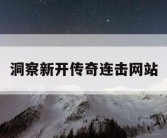 洞察新开传奇连击网站