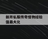 新开私服传奇怪物经验值最大化