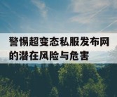 警惕超变态私服发布网的潜在风险与危害
