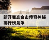 新开变态合击传奇神秘排行榜竞争