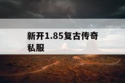 新开1.85复古传奇私服