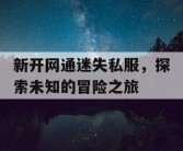 新开网通迷失私服，探索未知的冒险之旅