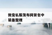 微变私服发布网背包中装备整理