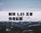 解读 1.85 王者传奇私服