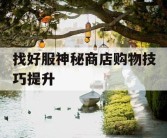 找好服神秘商店购物技巧提升