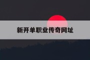 新开单职业传奇网址