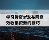学习传奇sf发布网高效收集资源的技巧