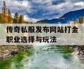 传奇私服发布网站打金职业选择与玩法