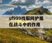 sf999找服网护盾在战斗中的作用