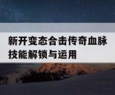 新开变态合击传奇血脉技能解锁与运用