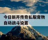 今日新开传奇私服宠物自动战斗设置
