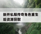新开私服传奇角色重生后资源获取