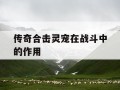 传奇合击灵宠在战斗中的作用