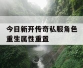 今日新开传奇私服角色重生属性重置