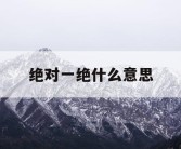 绝对一绝什么意思