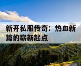 新开私服传奇：热血新篇的崭新起点