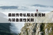 最新传奇私服元素克制与装备属性关联