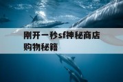 刚开一秒sf神秘商店购物秘籍