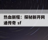 热血新程：探秘新开网通传奇 sf