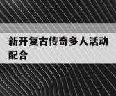 新开复古传奇多人活动配合