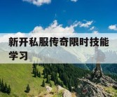 新开私服传奇限时技能学习