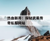 热血新开：探秘武易传奇私服网站