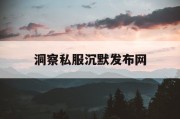 洞察私服沉默发布网