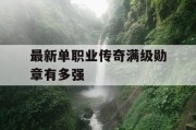 最新单职业传奇满级勋章有多强