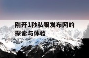刚开1秒私服发布网的探索与体验