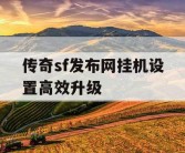 传奇sf发布网挂机设置高效升级
