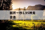 新开一秒1.95神龙合击