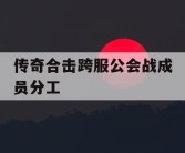 传奇合击跨服公会战成员分工