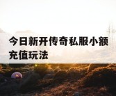 今日新开传奇私服小额充值玩法