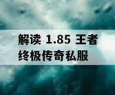 解读 1.85 王者终极传奇私服