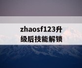 zhaosf123升级后技能解锁