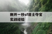刚开一秒sf道士夺宝实战经验