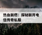 热血新燃：探秘新开电信传奇私服