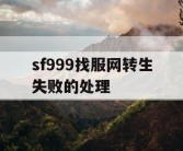 sf999找服网转生失败的处理