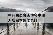 新开变态合击传奇中通天塔副本要怎么打