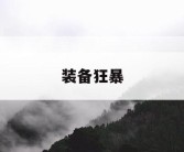 装备狂暴