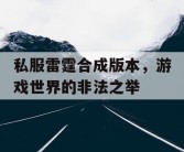 私服雷霆合成版本，游戏世界的非法之举