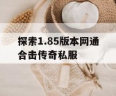 探索1.85版本网通合击传奇私服